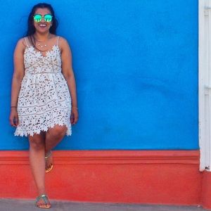 Lace cutout dress white Self Portrait Azalea